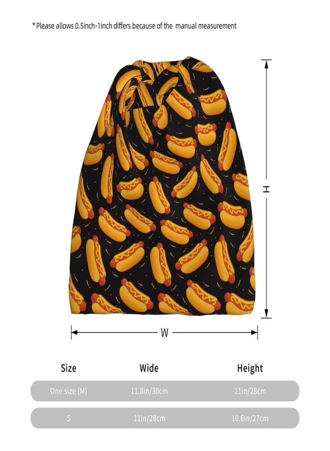 TINUADEE Hotdog Hot Dog Delicious Food Sausage Beanie Chemo Hat Headwear Skull Caps Knitted Hat Unisex Multifunction Nightcap Skull Cap for Women Men - Image 3